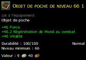 Objet de poche de niveau 66 1