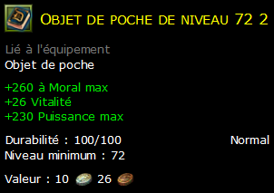 Objet de poche de niveau 72 2