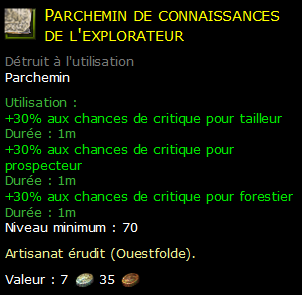 Parchemin de connaissances de l'explorateur