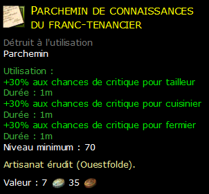 Parchemin de connaissances du franc-tenancier