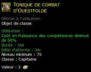 Tonique de combat d'Ouestfolde