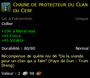 Chaine de protecteur du Clan du Cerf