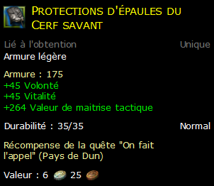 Protections d'épaules du Cerf savant