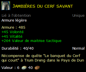 Jambières du cerf savant