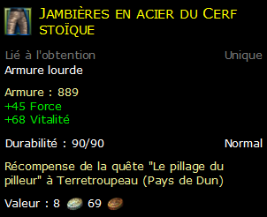 Jambières en acier du Cerf stoïque