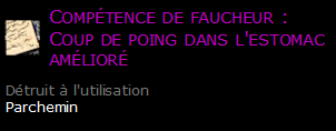 Compétence de faucheur : Coup de poing dans l'estomac amélioré