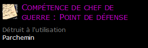 Compétence de chef de guerre : Point de défense