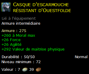 Casque d'escarmouche résistant d'Ouestfolde