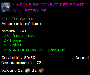 Casque de combat résistant d'Ouestfolde