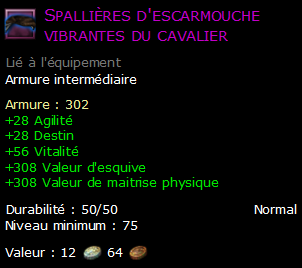 Spallières d'escarmouche vibrantes du cavalier