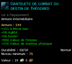 Gantelets de combat du destin de Théodred