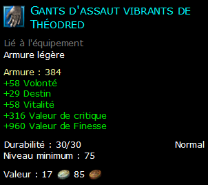 Gants d'assaut vibrants de Théodred