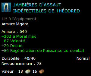 Jambières d'assaut indéfectibles de Théodred