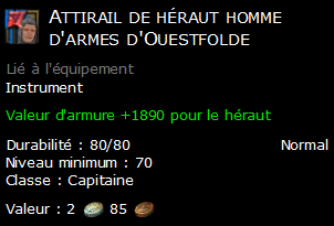 Attirail de héraut homme d'armes d'Ouestfolde