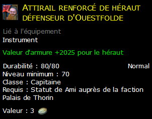 Attirail renforcé de héraut défenseur d'Ouestfolde