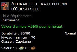 Attirail de héraut pèlerin d'Ouestfolde