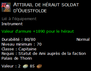 Attirail de héraut soldat d'Ouestfolde