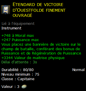 Etendard de victoire d'Ouestfolde finement ouvragé