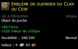 Emblème de guerrier du Clan du Cerf