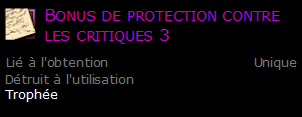 Bonus de protection contre les critiques 3