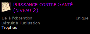 Puissance contre Santé (niveau 2)