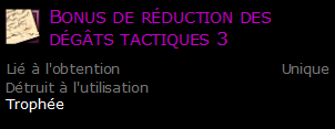 Bonus de réduction des dégâts tactiques 3