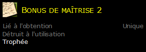 Bonus de maîtrise 2