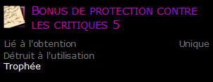 Bonus de protection contre les critiques 5