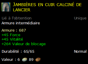 Jambières en cuir calciné de lancier