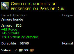 Gantelets rouillés de berserker du Pays de Dun