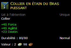 Collier en étain du Bras puissant