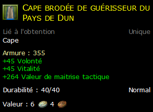 Cape brodée de guérisseur du Pays de Dun