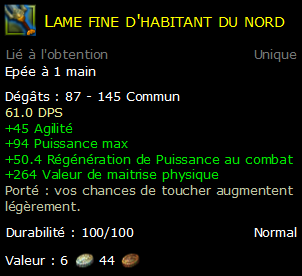 Lame fine d'habitant du nord