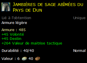 Jambières de sage abîmées du Pays de Dun