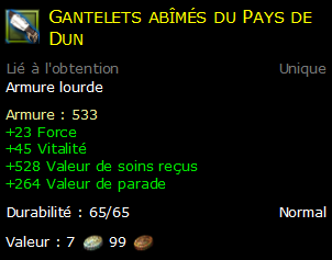 Gantelets abîmés du Pays de Dun