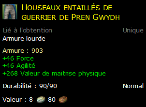 Houseaux entaillés de guerrier de Pren Gwydh