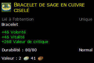 Bracelet de sage en cuivre ciselé