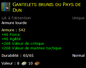 Gantelets brunis du Pays de Dun