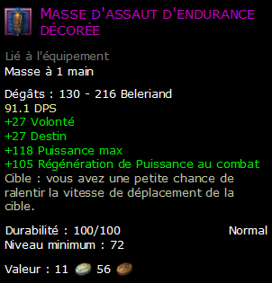 Masse d'assaut d'endurance décorée