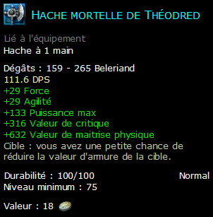 Hache mortelle de Théodred