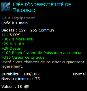 Epée d'indéfectibilité de Théodred