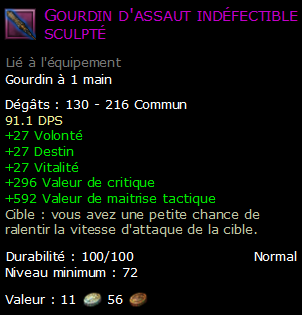 Gourdin d'assaut indéfectible sculpté