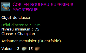 Cor en bouleau supérieur magnifique