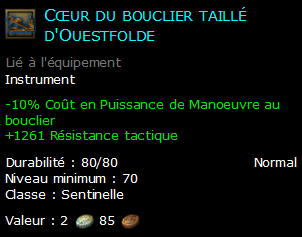 Cœur du bouclier taillé d'Ouestfolde