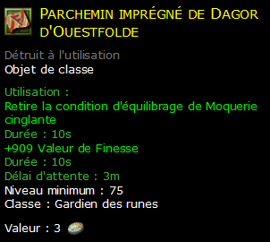 Parchemin imprégné de Dagor d'Ouestfolde