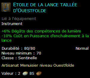 Etoile de la lance taillée d'Ouestfolde