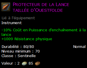 Protecteur de la Lance taillée d'Ouestfolde