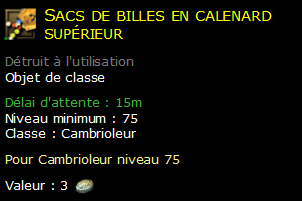 Sacs de billes en calenard supérieur