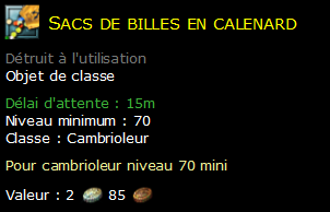 Sacs de billes en calenard