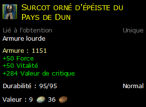 Surcot orné d'épéiste du Pays de Dun